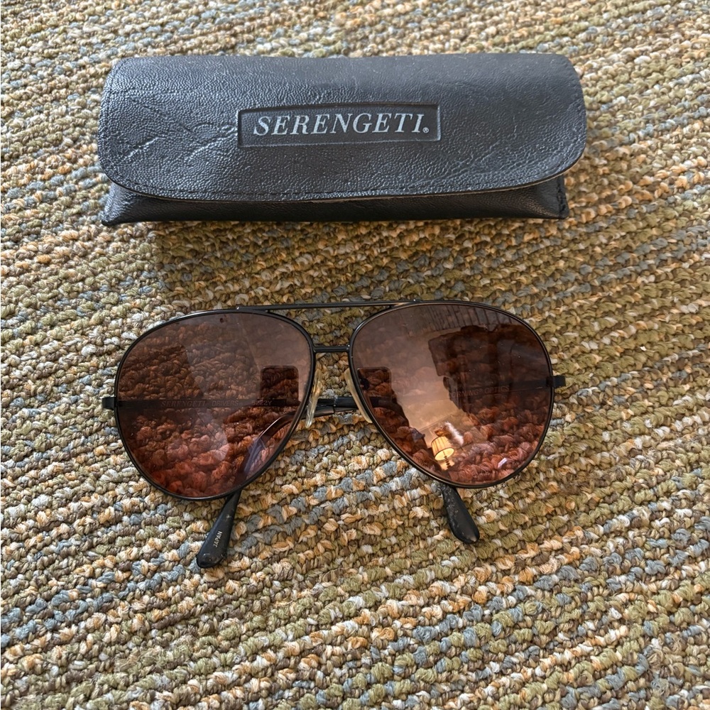Vintage Serengeti Driver’s Sunglasses with Brown Lenses